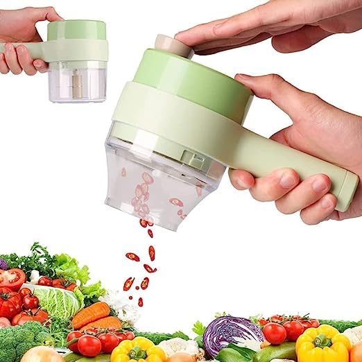 4 In 1 Handheld Electric Vegetable Cutter Set