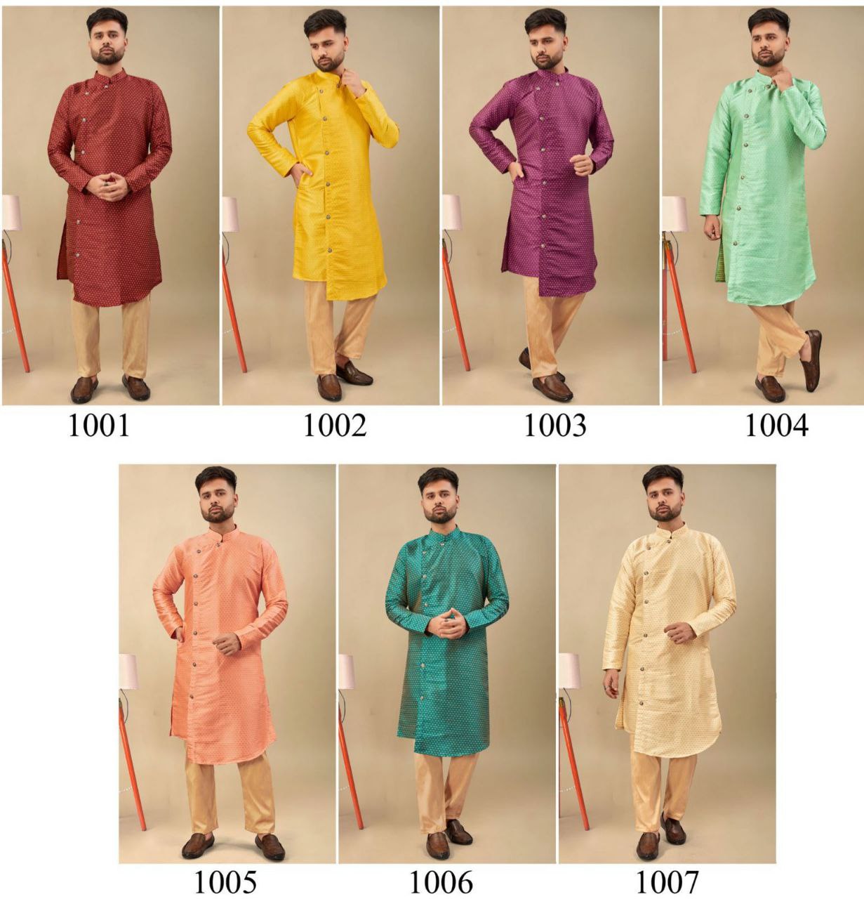 Cross button Kurta Pyjama