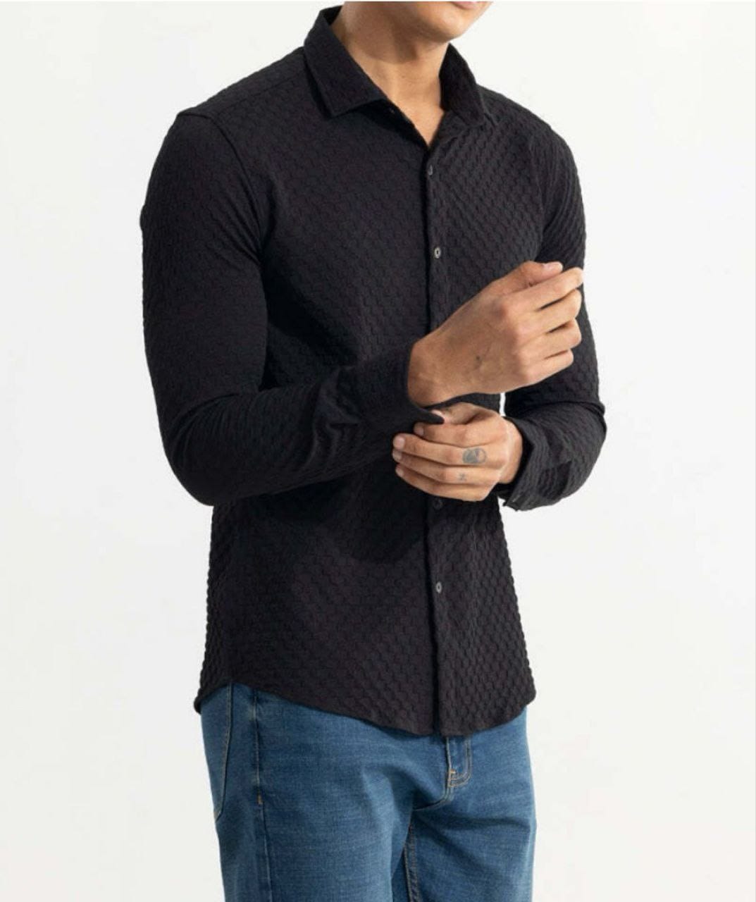 MEN'S EXCLUSIVE BUBBLE FABRIC FULL SLEEVE SHIRT