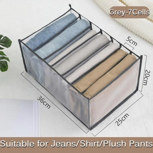 7 Grid Transparent Closet Clothes Organizer Home & Kitchen